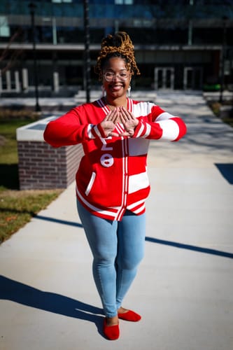 Customer photo review of Delta Sigma Theta Cardigan