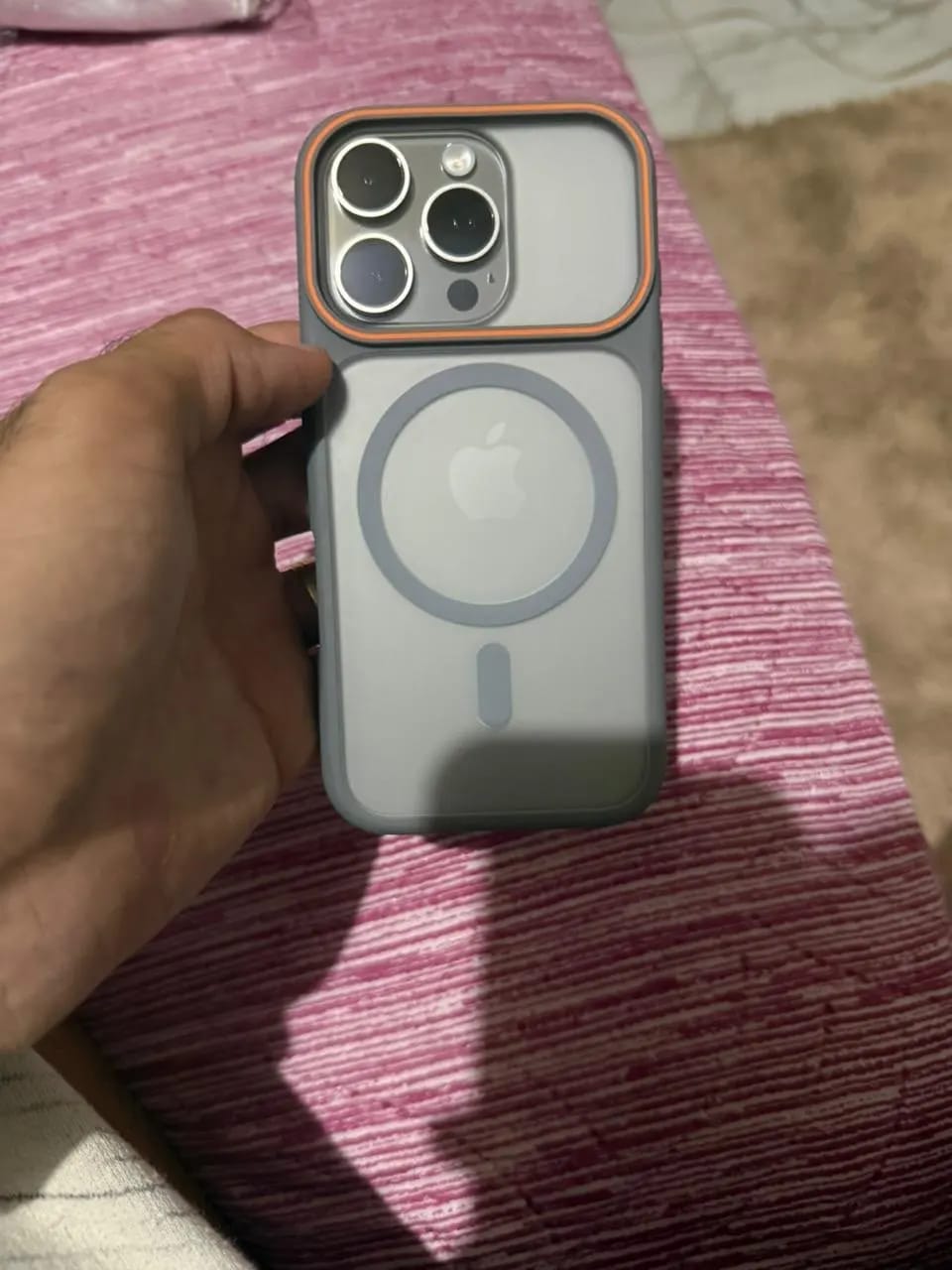 Customer photo review of LuxuryKase Frosted Clear Mag-Safe Case | Translucent Matte Back | Soft TPU Bumper + Hard PC Back | Raised Camera Protection | Wireless Charging Compatible For iPhone & Samsung Series