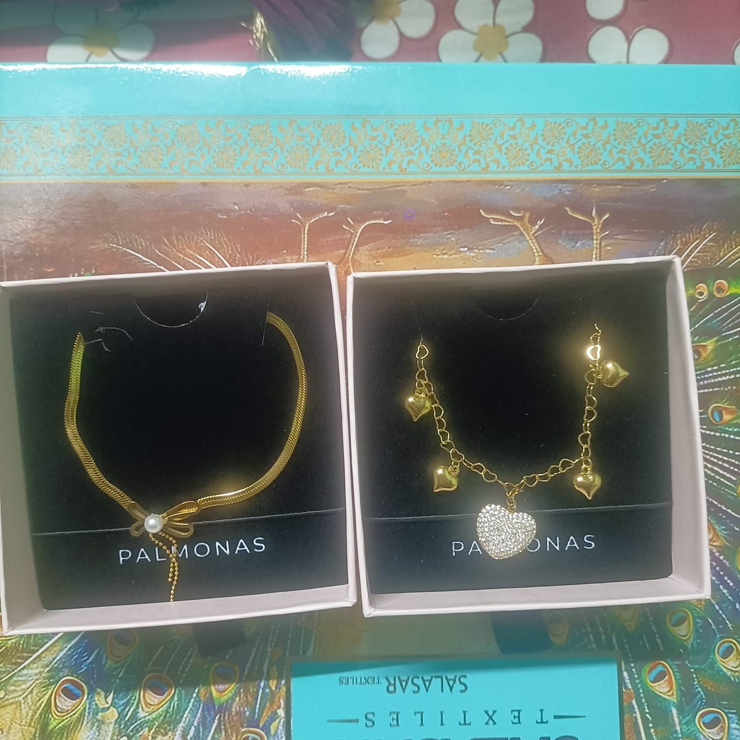 Customer photo review of Elegant Pearl Bow Drop Necklace