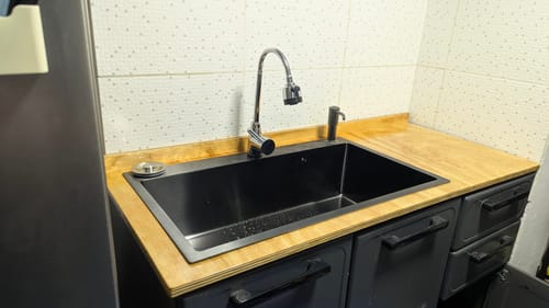 Customer photo review of Lavaplatos 75x45 cm NEGRO 2MM