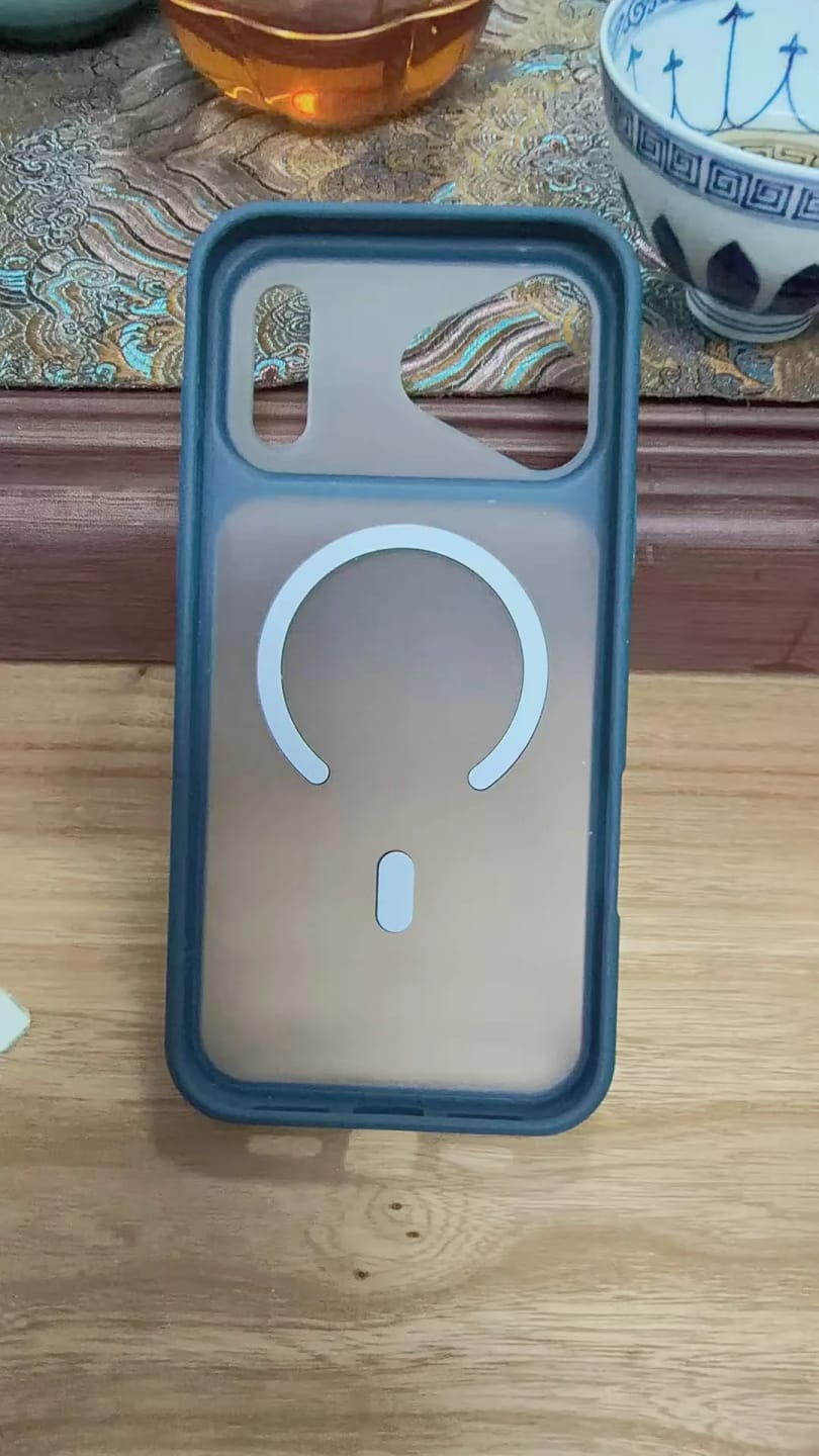 Customer photo review of LuxuryKase Frosted Clear Mag-Safe Case | Translucent Matte Back | Soft TPU Bumper + Hard PC Back | Raised Camera Protection | Wireless Charging Compatible For iPhone & Samsung Series