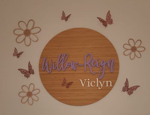Customer photo review of Two Names On Bamboo Circle