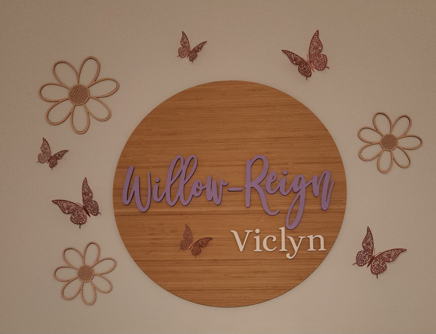 Customer photo review of Two Names On Bamboo Circle