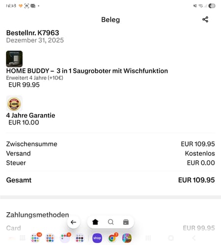 Customer photo review of HOME BUDDY –  3 in 1 Saugroboter mit Wischfunktion