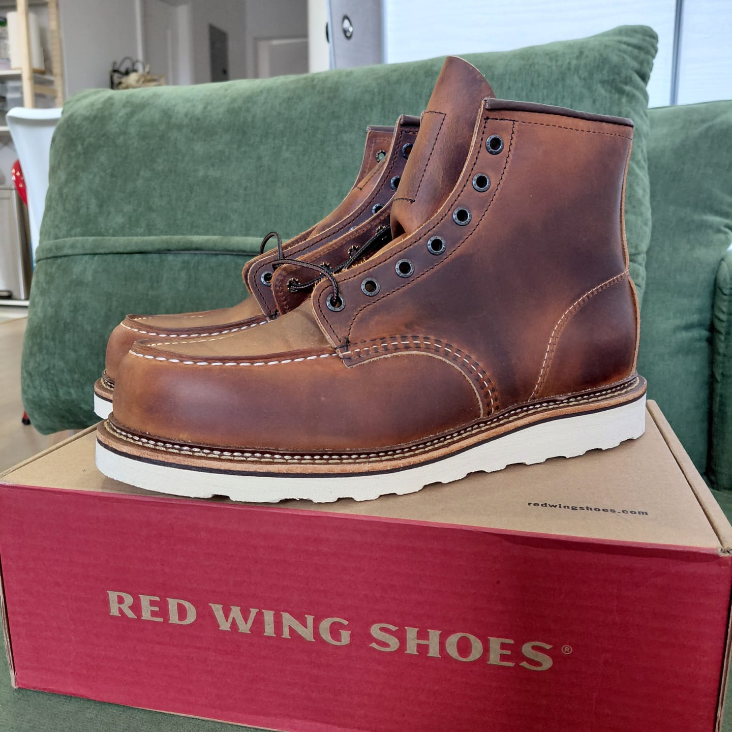 Customer photo review of RED WING HERITAGE 6 Classic Moc Boot 1907 Copper Rough Tough Leather