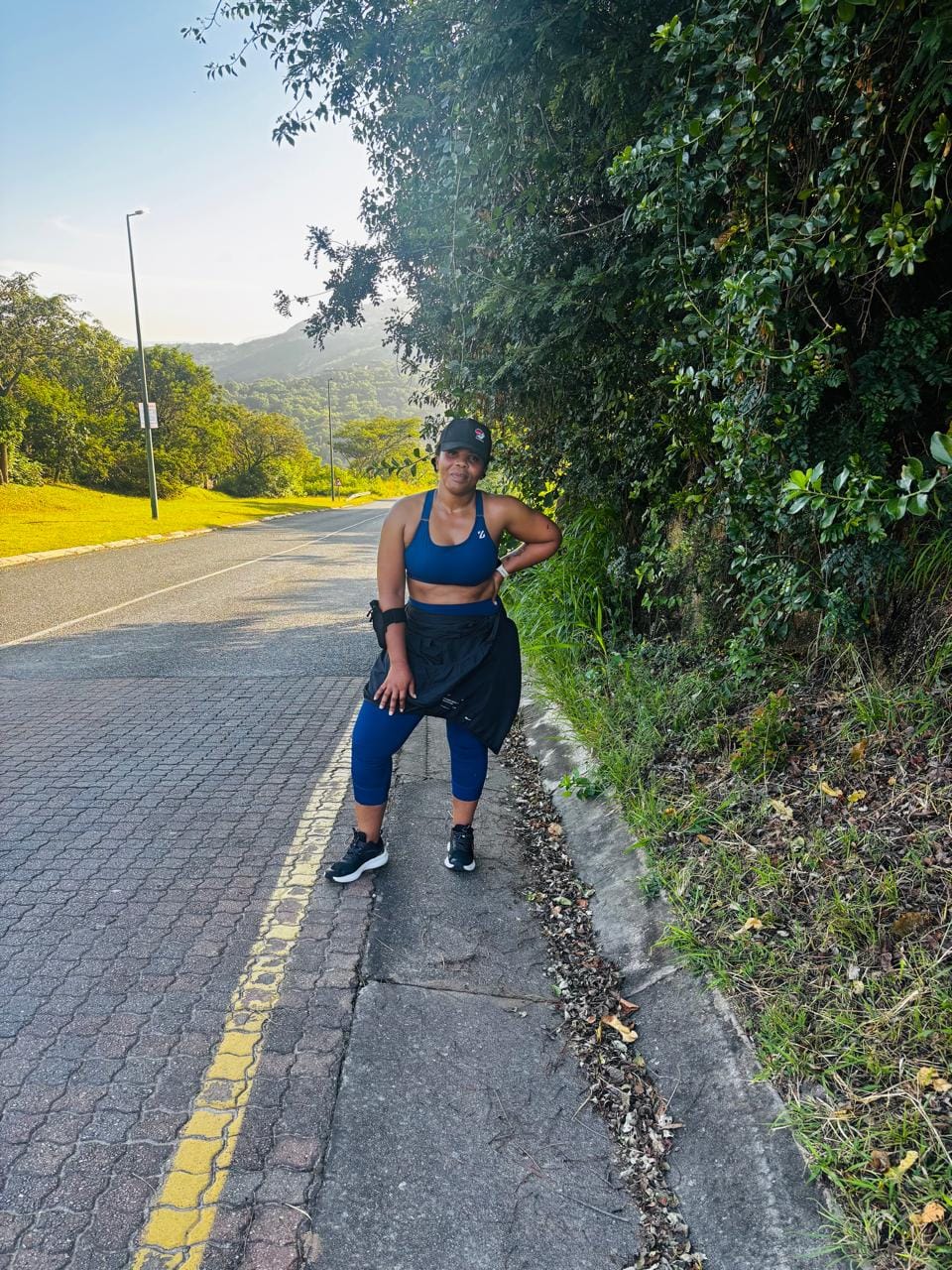 Customer photo review of Adjustable Strap High Impact Sports Bra & Pocket Leggings Set