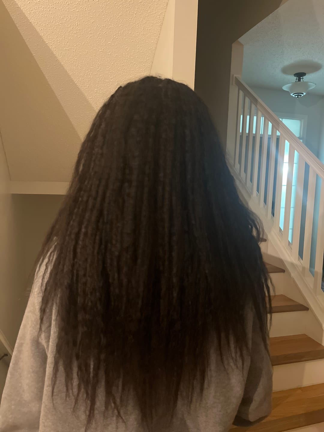 Customer photo review of Kinky Straight Human Crochet Hair