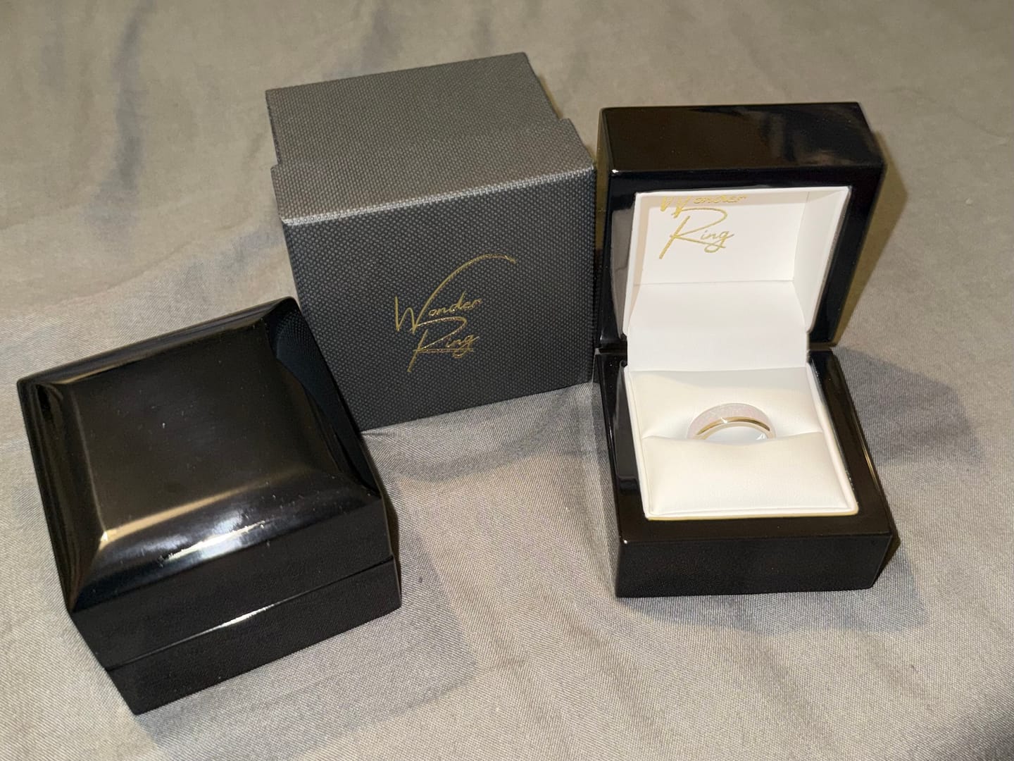 Customer photo review of The White Gold White Opal Wonder Ring Set