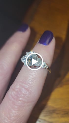 Customer video review of Oval Cut Moissanite With Marquise Cluster Engagement Ring