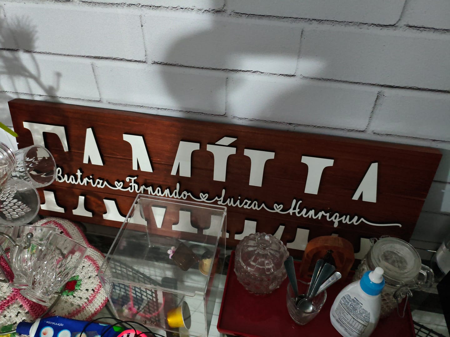 Customer photo review of Placa da Família Personalizada