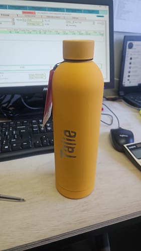 Customer photo review of Core Series Flask | Sunshine Yellow