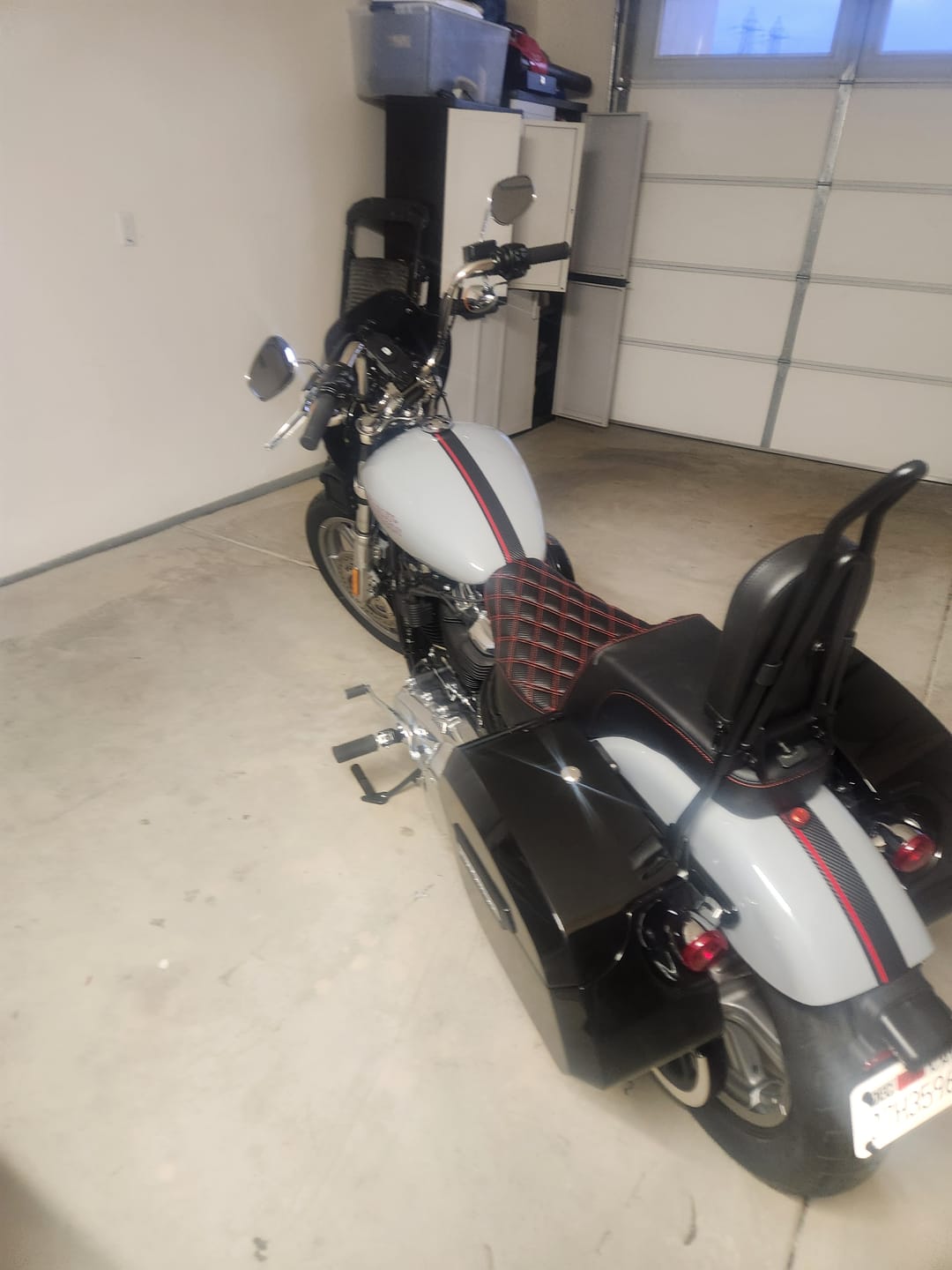 Customer photo review of 32L - Darkin Large Quick Mount Painted Hard Saddlebags for Harley Softail Standard FXST