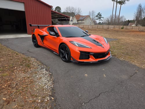 Customer photo review of Corvette C8 ZR1 Style DRY CARBON FIBER Rear High Wing Spoiler Bracket