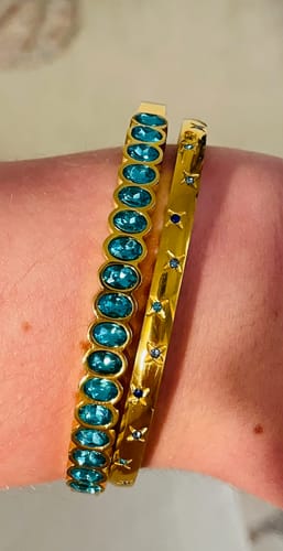 Customer photo review of Martha Turqouise Gold Waterproof Bangle