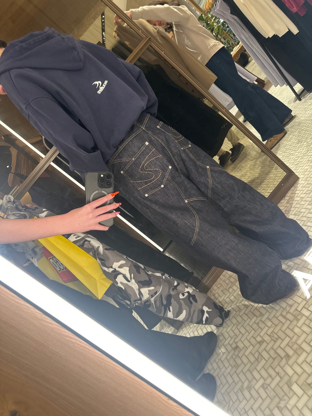 Customer photo review of Raw Baggy Denim Jeans Blue