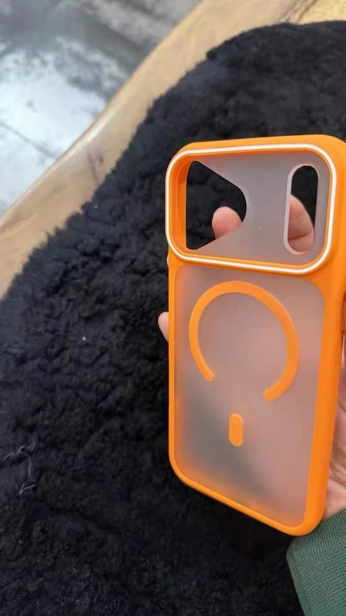 Customer photo review of LuxuryKase Frosted Clear Mag-Safe Case | Translucent Matte Back | Soft TPU Bumper + Hard PC Back | Raised Camera Protection | Wireless Charging Compatible For iPhone & Samsung Series