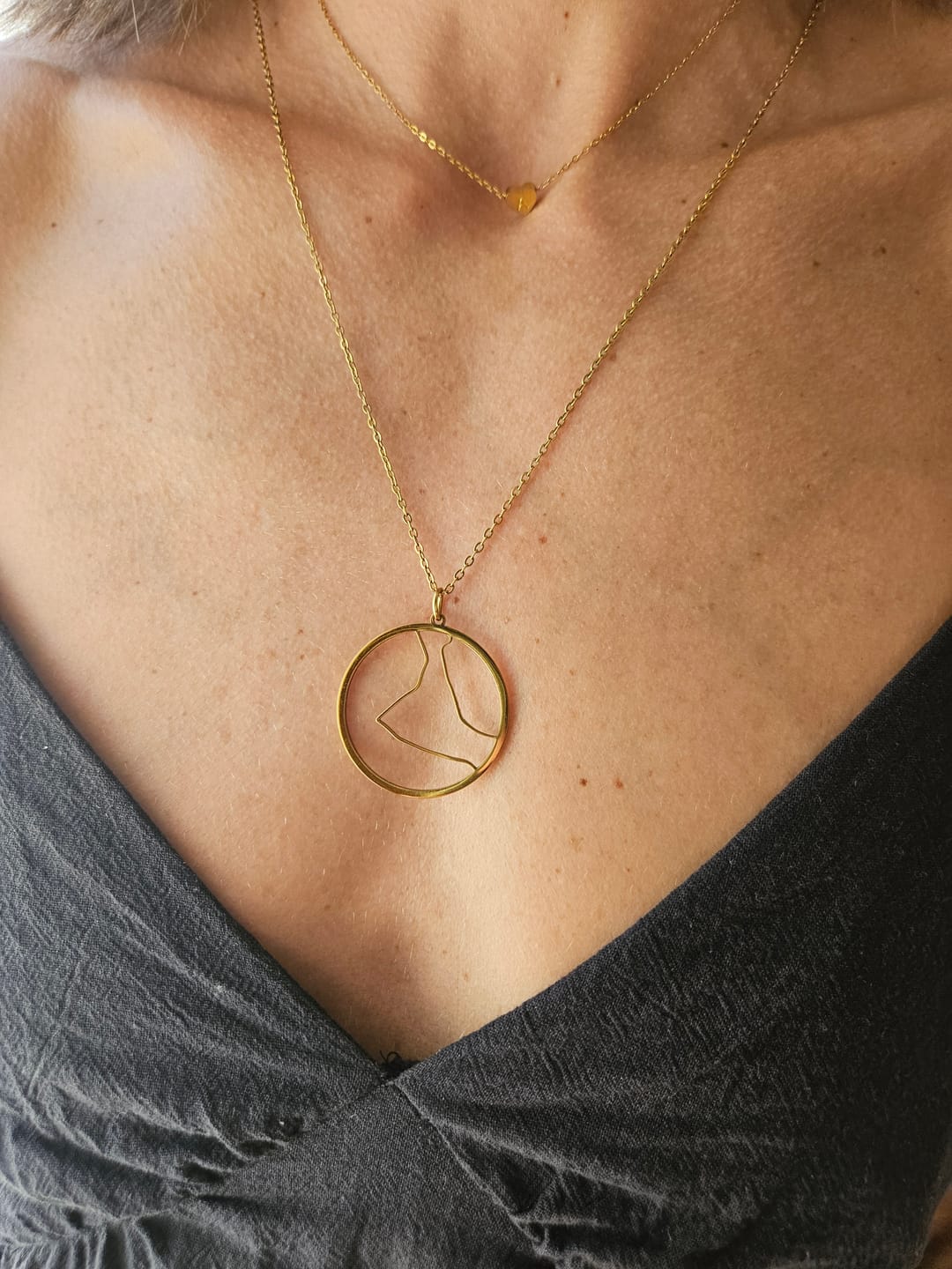 Customer photo review of Custom Map Necklace