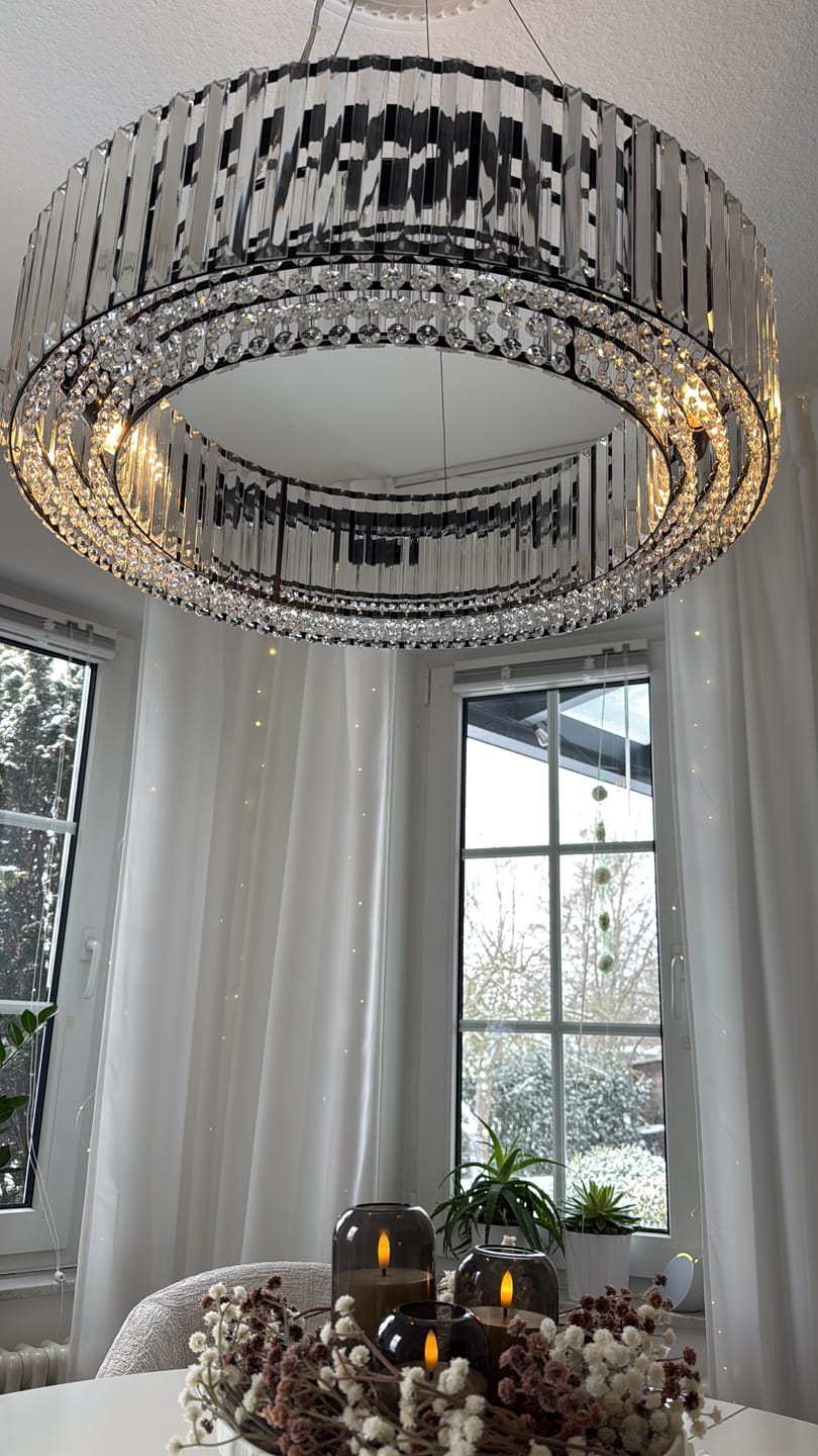 Customer photo review of Bauhaus 8/12-Light Crystal Glass Pendant Light