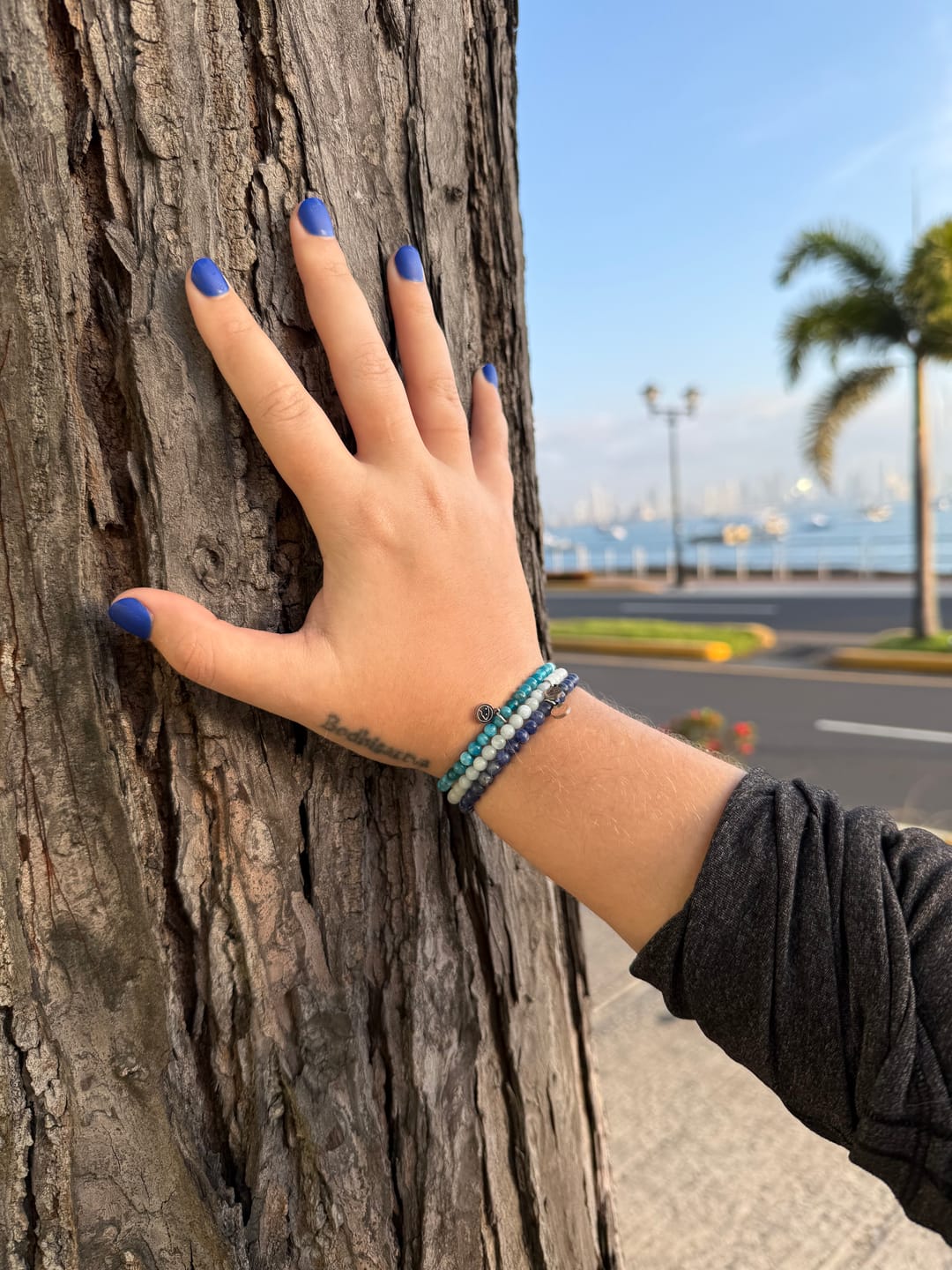 Customer photo review of Throat Chakra (Vishuddha) Bracelet Pack Mini