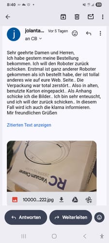 Customer photo review of HOME BUDDY –  3 in 1 Saugroboter mit Wischfunktion