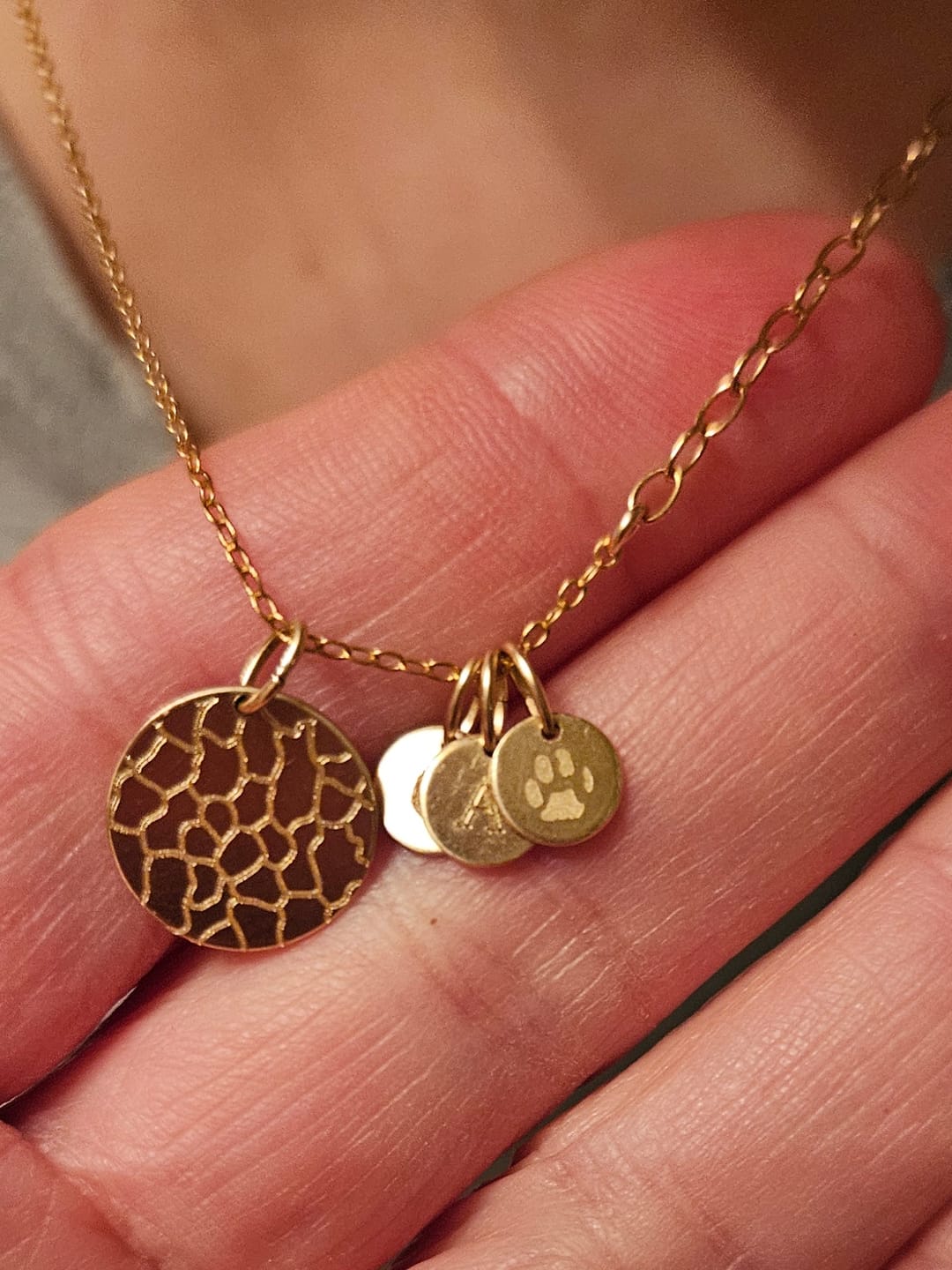 Customer photo review of Ava Medium & Tiny Disk Necklace