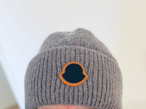 Customer photo review of BEANIE HAT IN GRAPHITE GRAY WOOL 438121