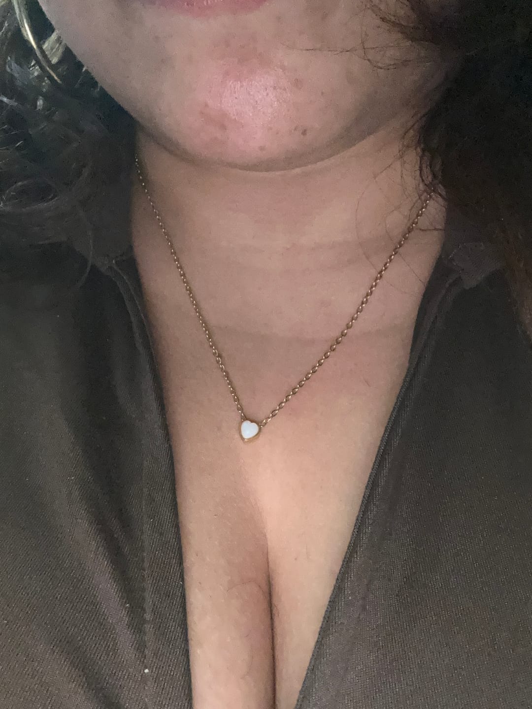 Customer photo review of Heart Birthstone Necklace