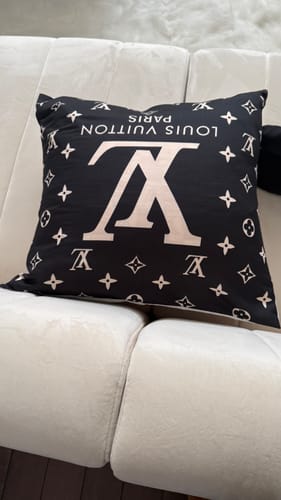 Customer photo review of Brown and beige Louis Vuitton pillowcase
