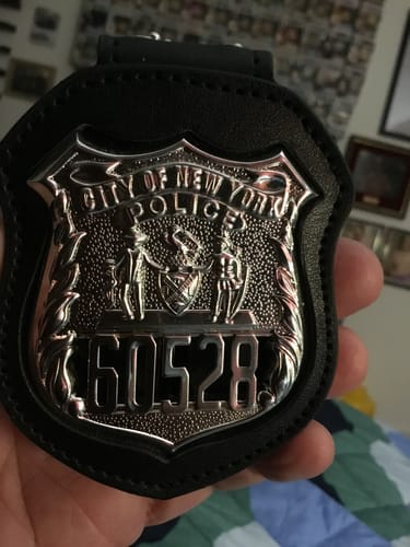 Customer photo review of NYPD New York Police Badge/Cap Replica Movie Props Customizable Number