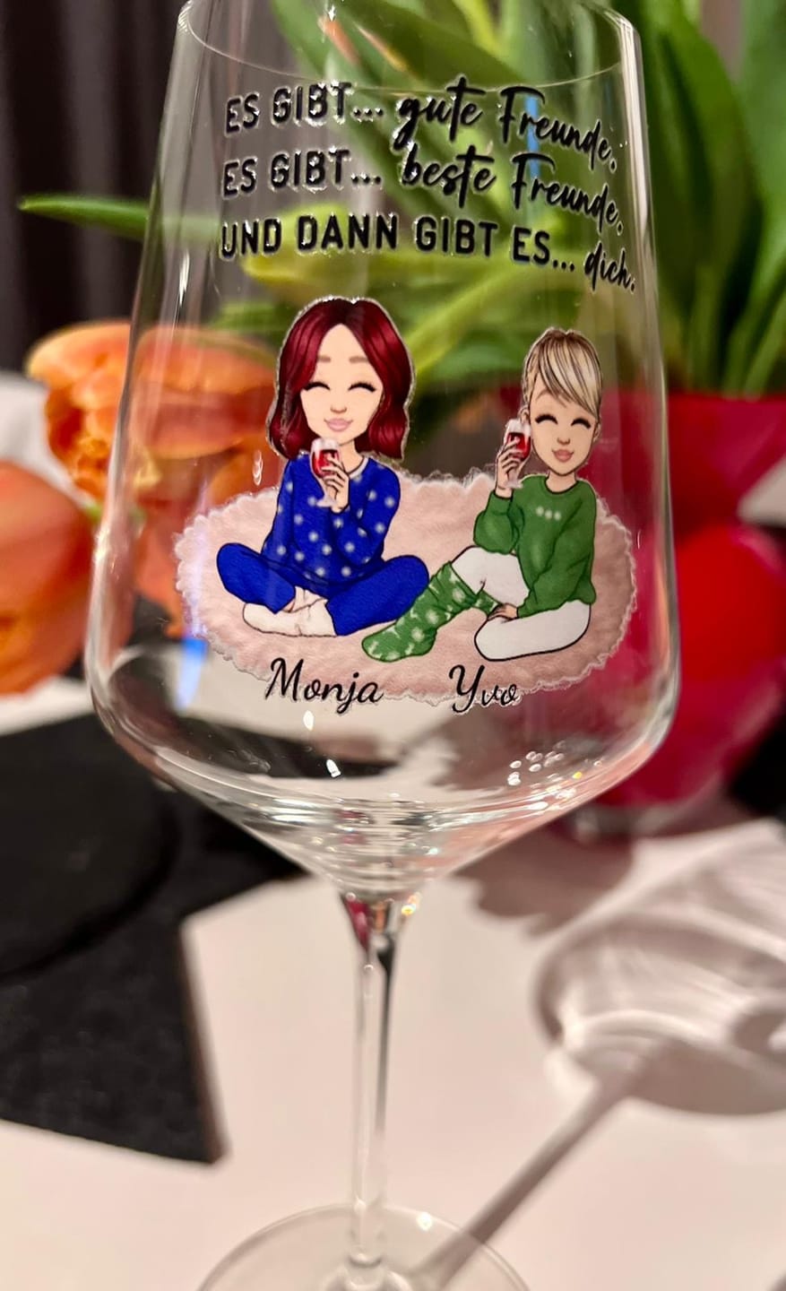 Customer photo review of Herzensmenschen - Personalisiertes Weinglas