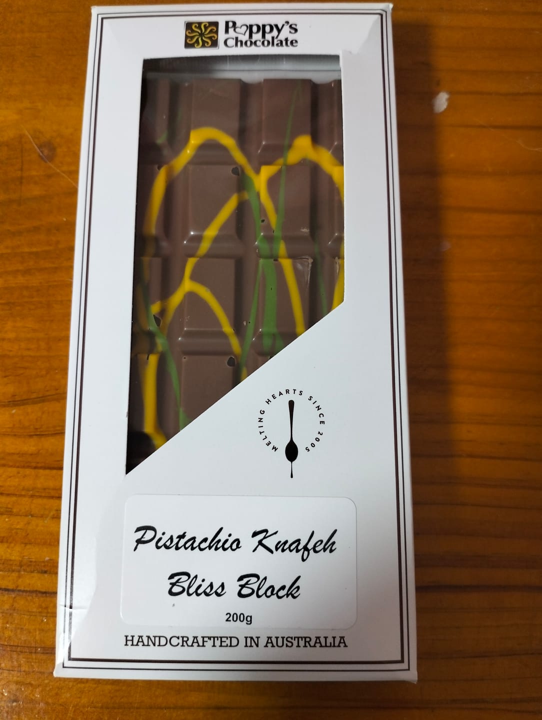 Customer photo review of Pistachio Knafeh Bliss Block - Viral Dubai Chocolate Bar 200g