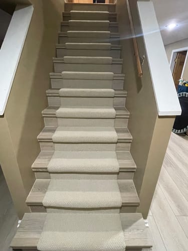 Customer photo review of Costa Brava Sebastian Beige – Nylon Berber Stair Runner Carpet