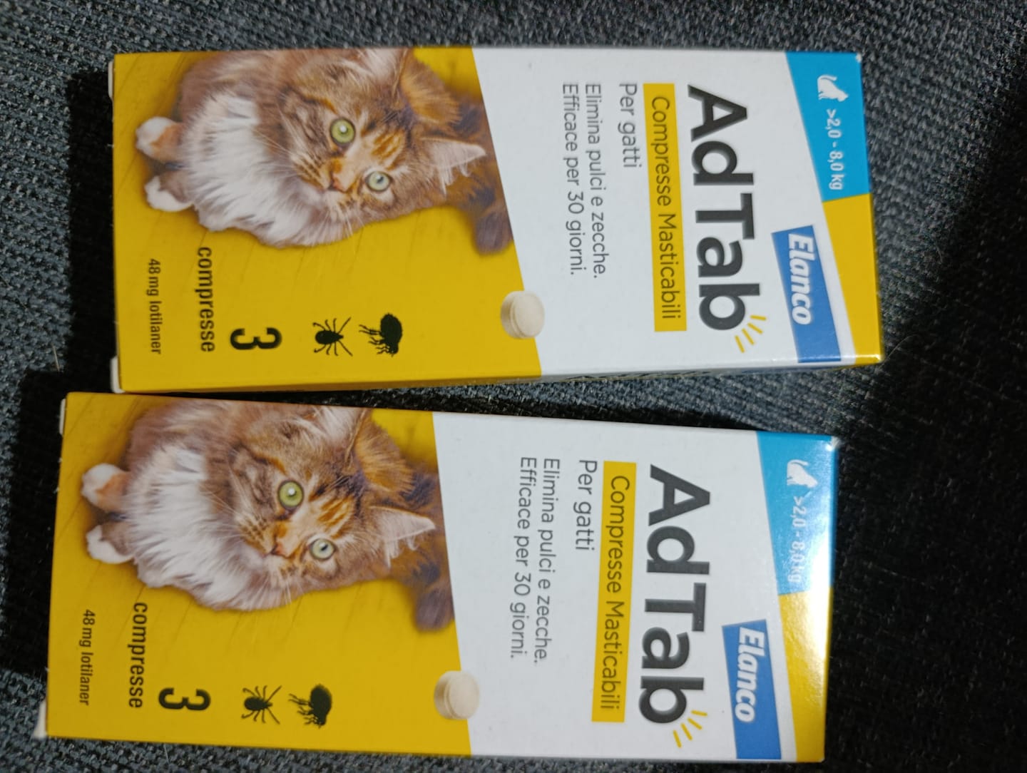 Customer photo review of ADTAB GATTI 2-8kg (3cpr) - Libera il Tuo Gatto da Pulci e Zecche