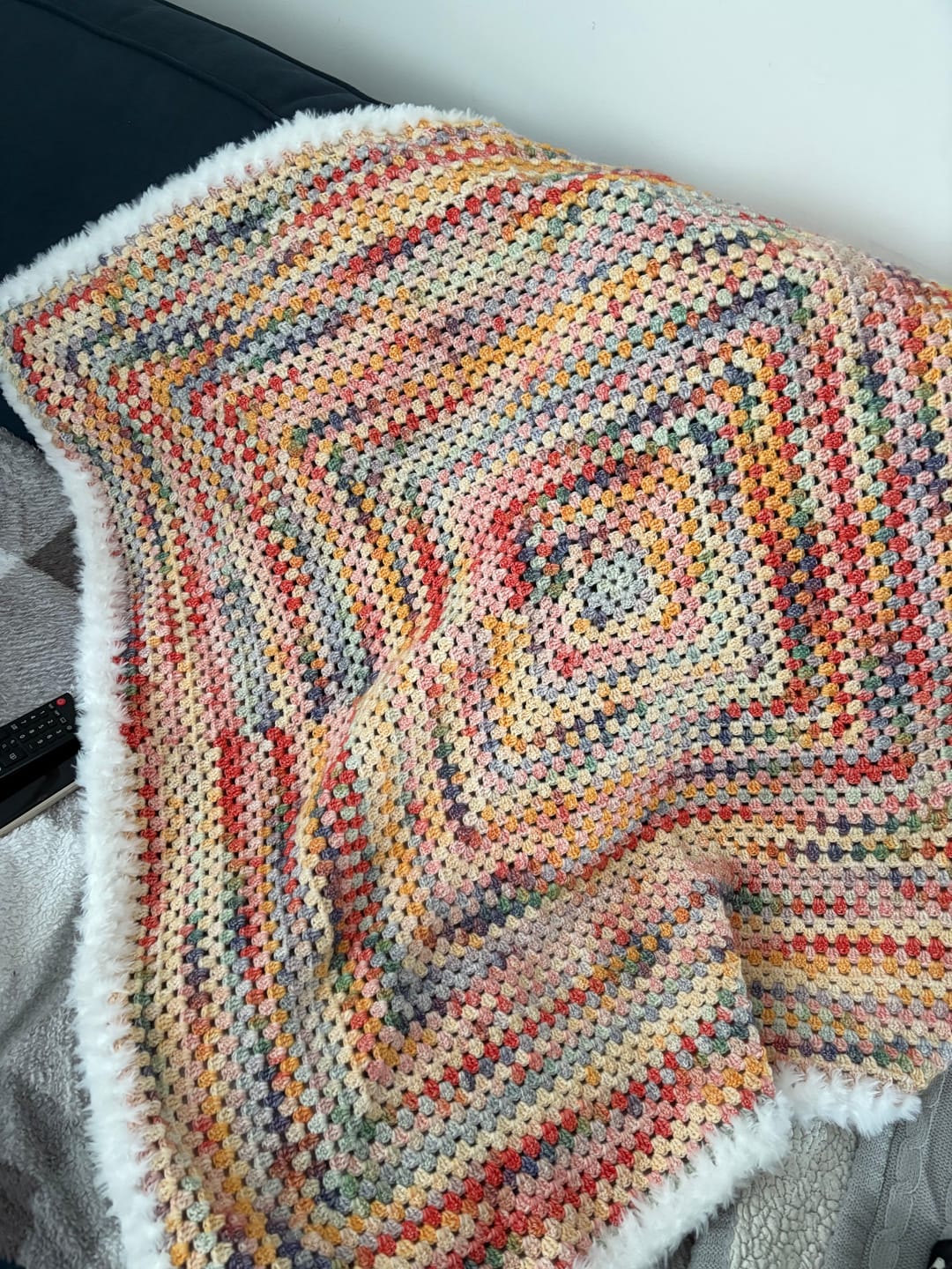Customer photo review of CrochetPark™ Hearthside Rainbow Blanket Kit