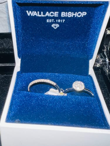 Customer photo review of 0.39ct TW Diamond Halo Engagement Ring Set in 9ct White Gold