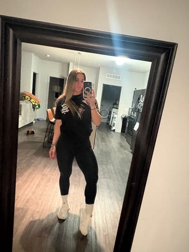Customer photo review of 'WORK HARDER' TEE - JET BLACK
