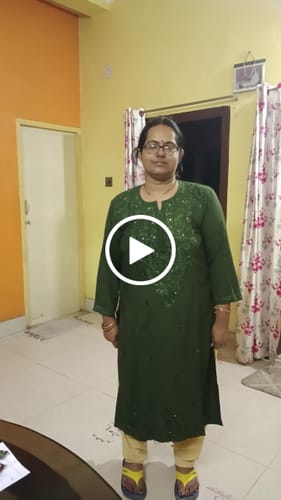 Customer video review of Moss Green Rayon mukaish Long Kurta