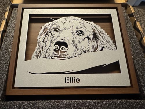 Customer photo review of Custom Pet Metal Portrait