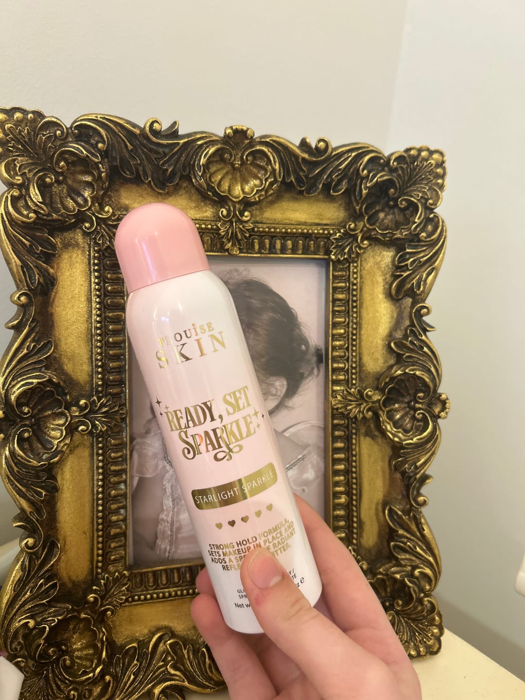 Customer photo review of P.Louise Ready Set Sparkle Glitter Setting Spray