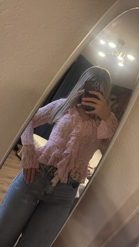 Customer photo review of Maglia di pizzo voilant - rosa