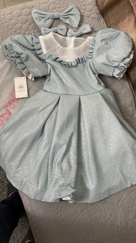 Customer photo review of Toddler First Communion Dress Girl Summer Princess Bowknot Puff Sleeve Princess Dress