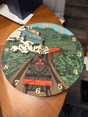 Customer photo review of HOGWARTS™ EXPRESS 3D WOOD CLOCK