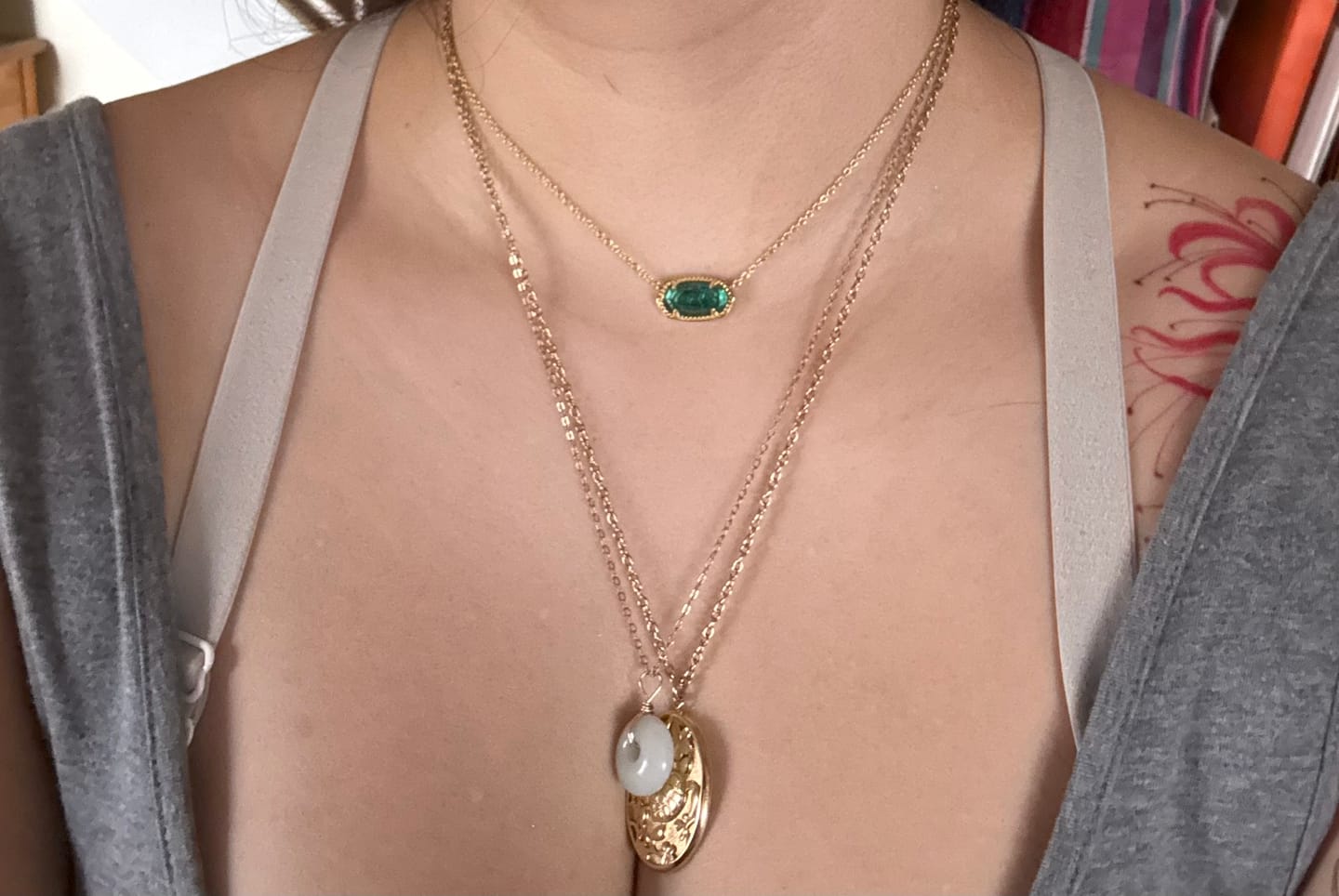 Customer photo review of Coral Bloom Turtle Necklace