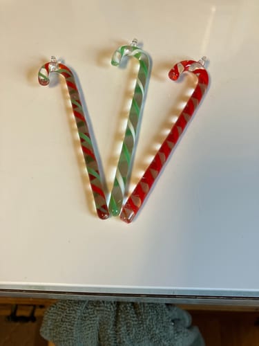 Customer photo review of Clear Glass Candy Cane Ornament 239
