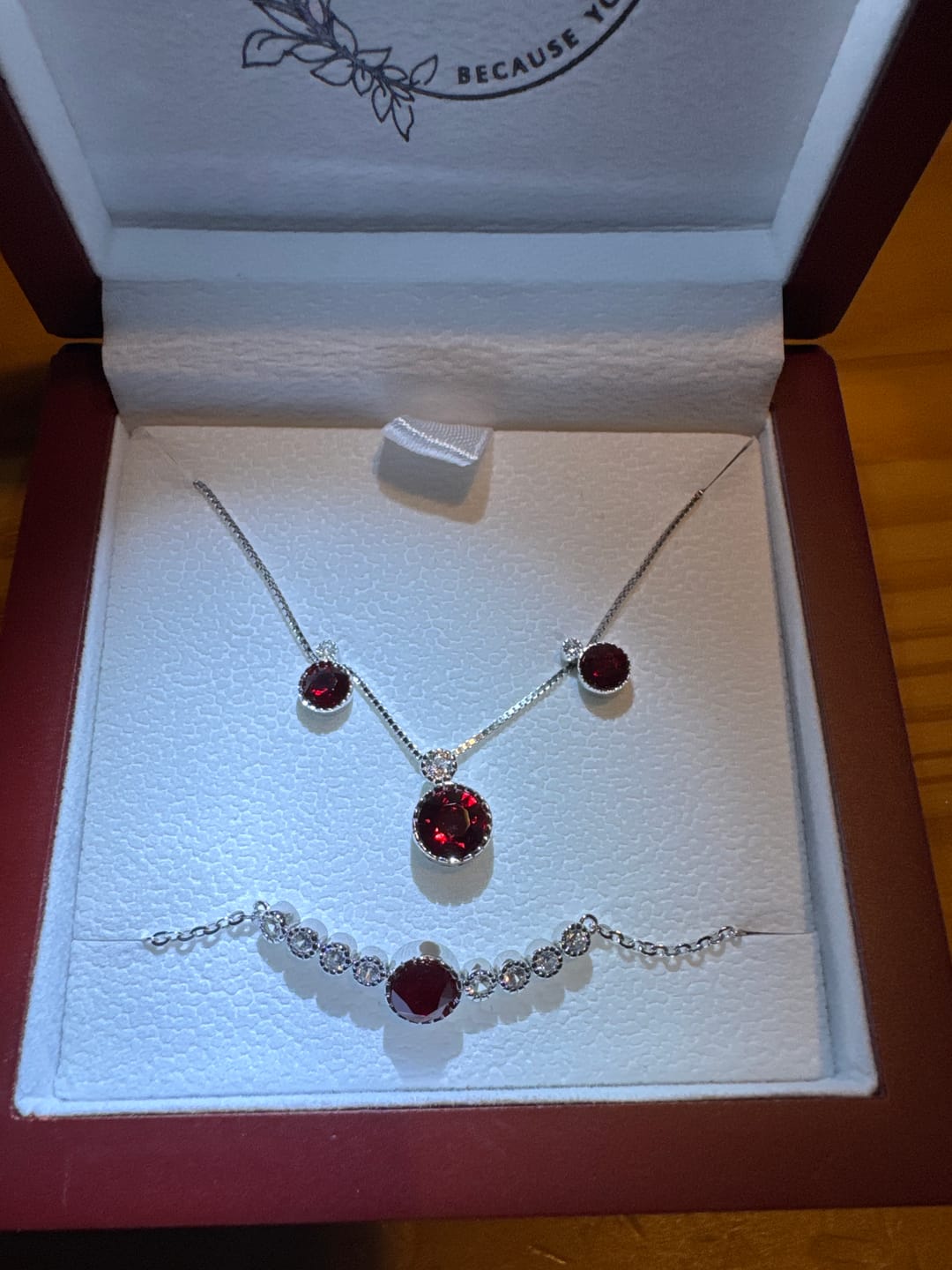 Customer photo review of Classic Austrian Crystal Jewellery Set - Choose Birthstone Colour