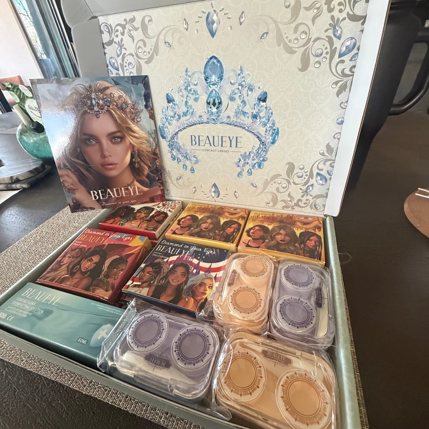Customer photo review of Elite Sandy Gray Prescription Colored Contact Lenses