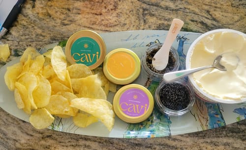 Customer photo review of CAVI's Mother of Pearl Caviar Spoon