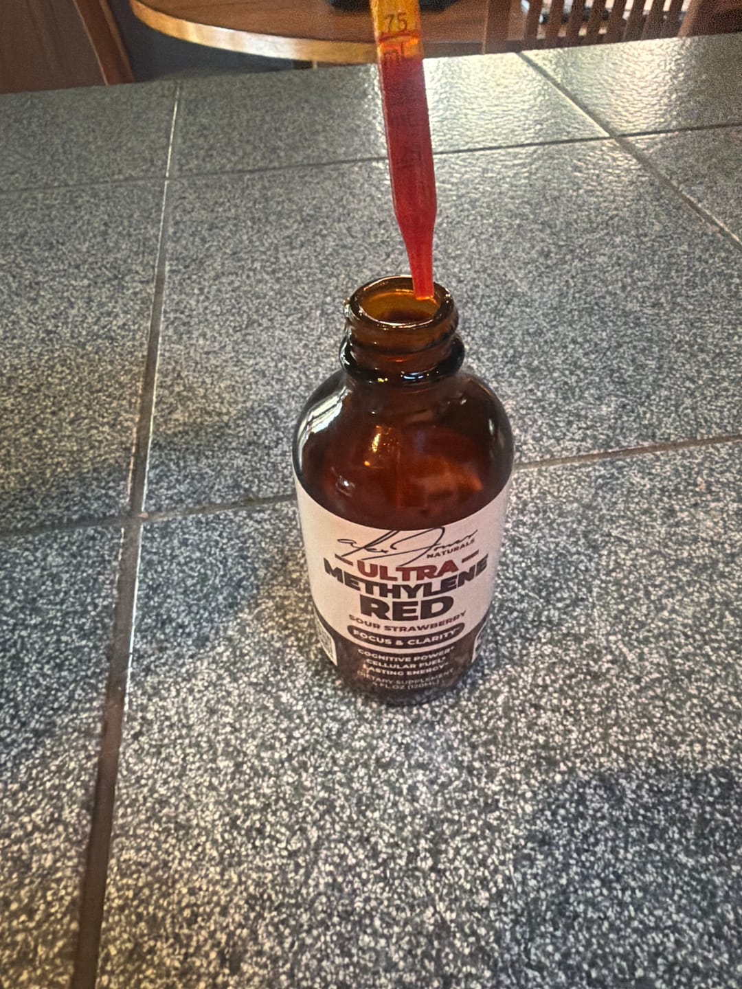 Customer photo review of The Ultra Methylene Red - Sour Strawberry (120ML) (30 Servings)