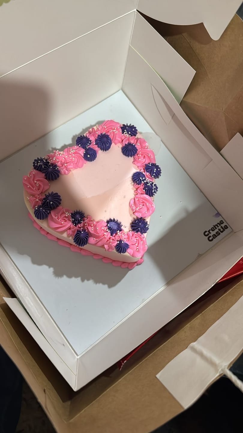 Customer photo review of Secret Message Valentine Cake