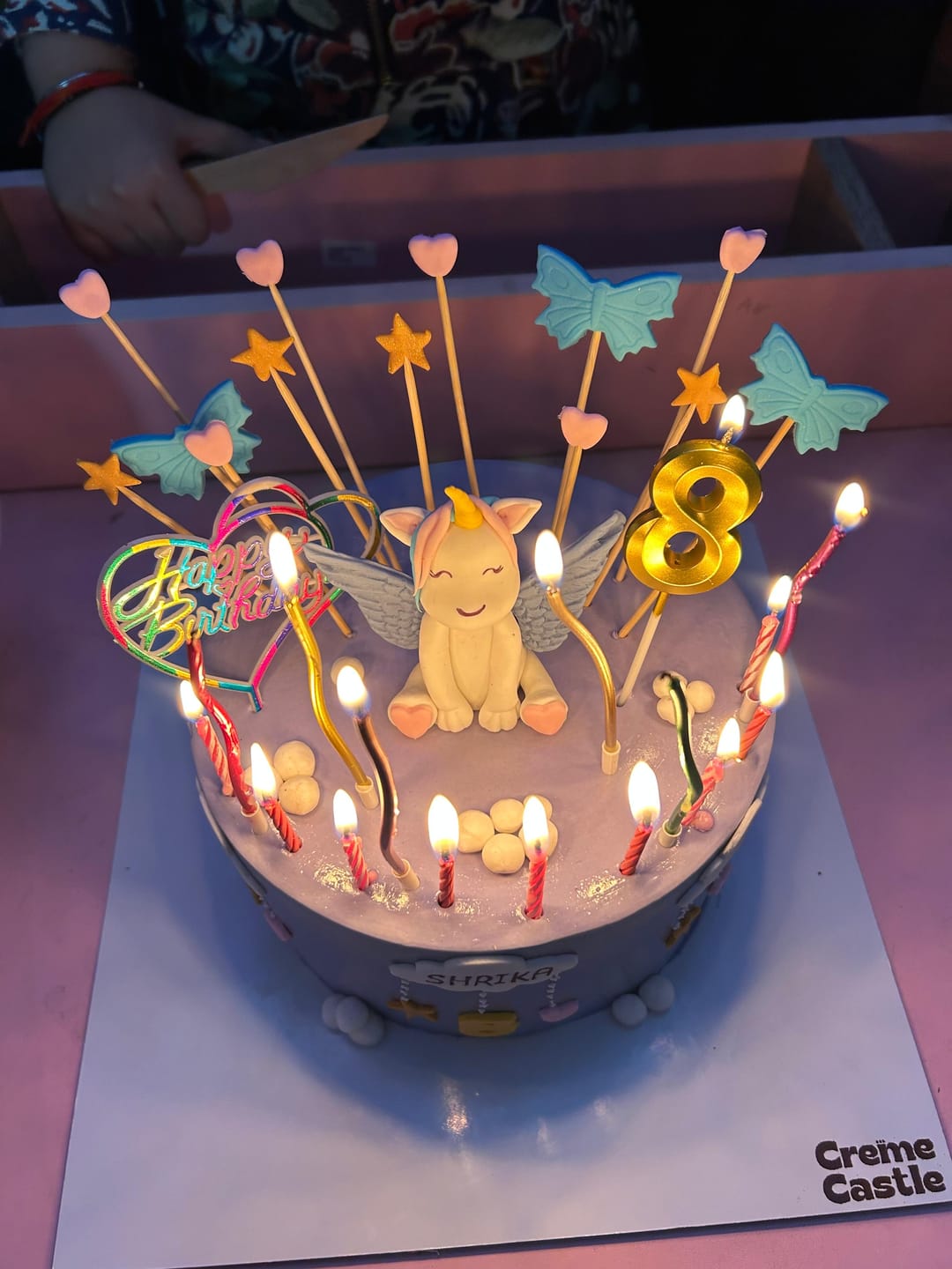 Customer photo review of Blue Unicorn Pony Design Cake